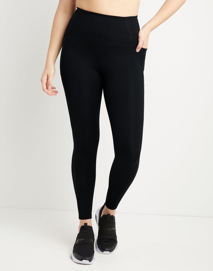 Champion Dame Leggings Sort - All In 7/8 Pocket - Danmark JMS-685314